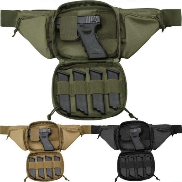 NWT Concealed Carry Tactical Fanny Pack One Size Fits Most Set of 3 Colors.